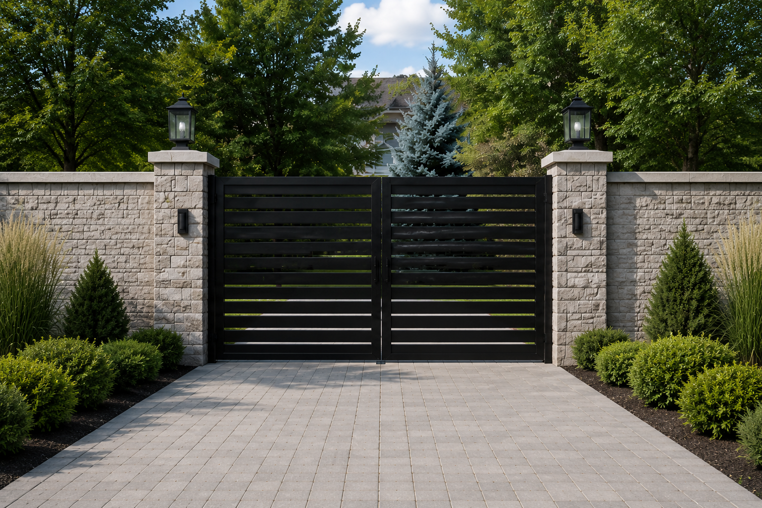 Automatic driveway gate and gate operator installation in Metro Detroit
